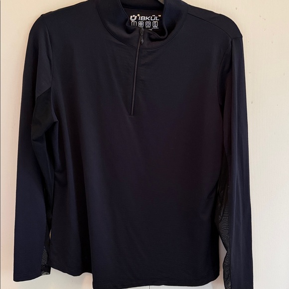 Ibkul Half-zip Black Long Sleeve Athletic Top - Picture 1 of 1